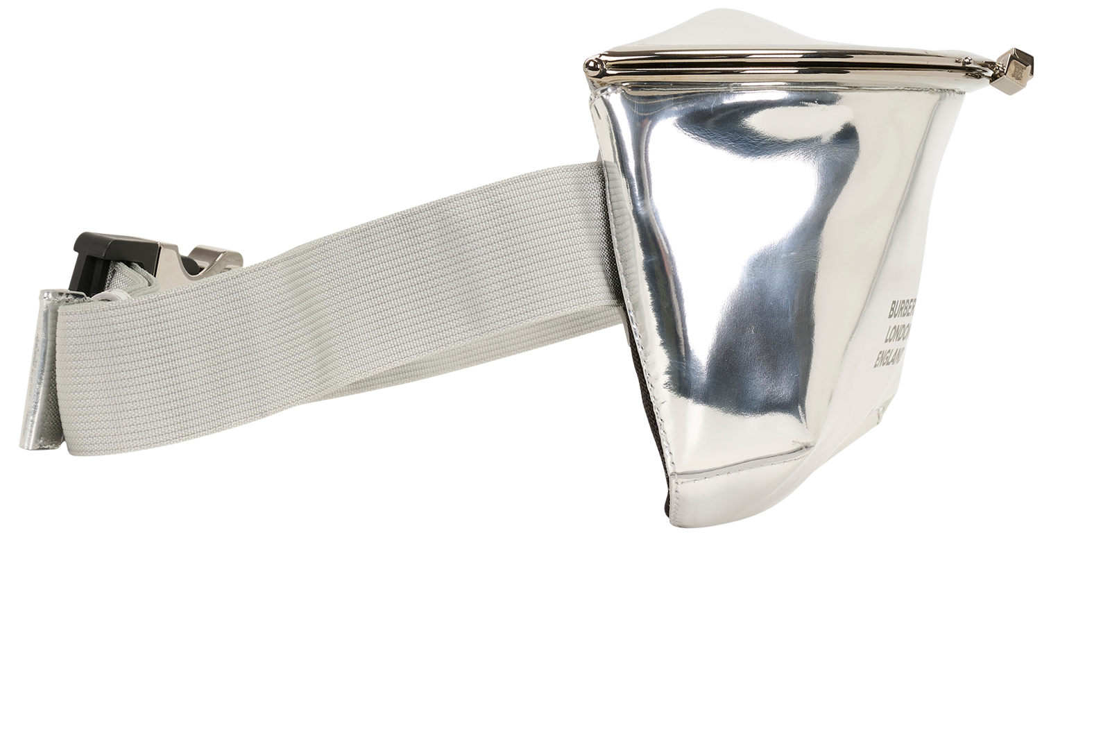 Burberry Belt Bag, &pound;295, Handbags, Silver, Patent Leather, Side view